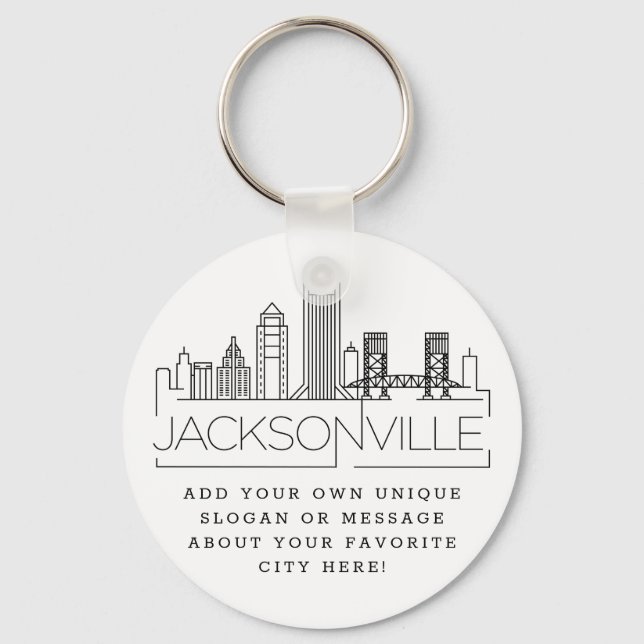 Chaveiro Jacksonville Stylizou Skyline | Slogan Personaliza (Frente)