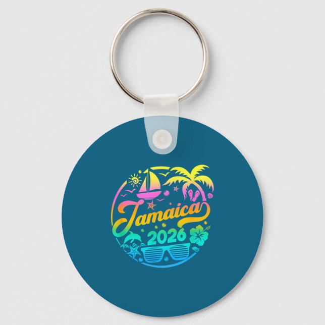 Chaveiro Jamaica 2026 Family Vacation Beach Matching Group  (Frente)