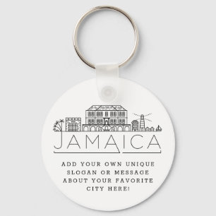 Chaveiro Jamaica Estilizou o Skyline  Slogan Personalizado