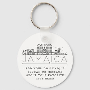 Chaveiro Jamaica Estilizou o Skyline  Slogan Personalizado