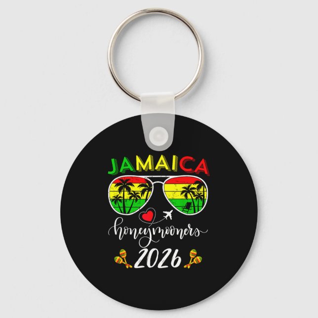 Chaveiro Jamaica Honeymoon 2026 Couple Summer Vacation Matc (Frente)