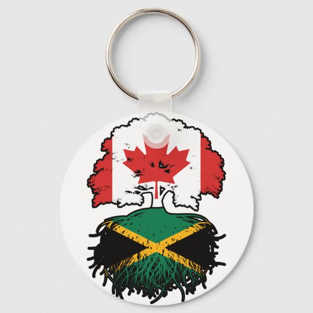 Chaveiro Jamaica Jamaican Canada Tree Roots Flag (Frente)