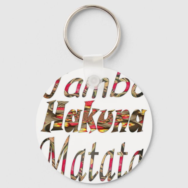 Chaveiro Jambo Hakuna Matata Impressão de Arte Vintage Afri (Frente)