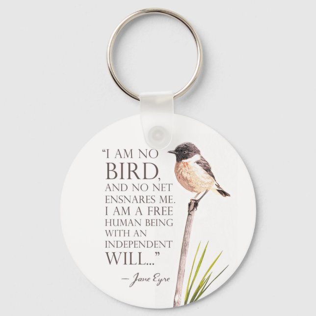 Chaveiro Jane Eyre - Não Sou Pássaro - Pássaro Marrom (Frente)