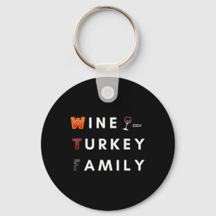 Chaveiro Janta de Ação de Graças da Família Wine Turkey out