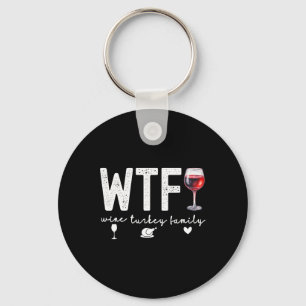 Chaveiro Janto de Ação de Graças da Família Wtf Wine Turkey