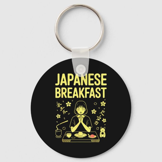 Chaveiro Japanese Breakfast Zen Morning Miso Rice Tea Graph (Frente)