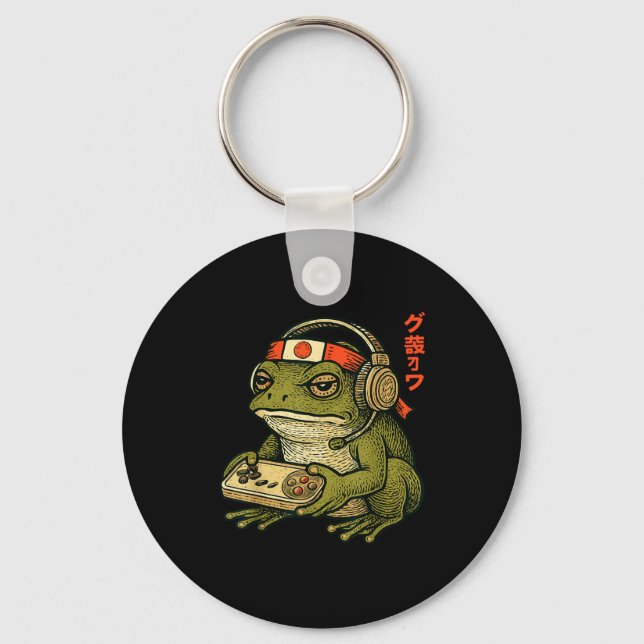 Chaveiro Japanese Gamer Frog Art Men Women Boys Funny Vinta (Frente)