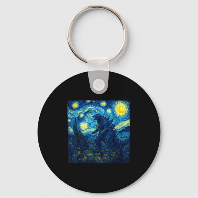 Chaveiro Japanese Monster Kaiju Van Gogh Starry Night  (Frente)
