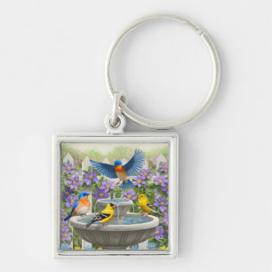 Chaveiro Jardim das Aves Coloridas e Flores de Aves