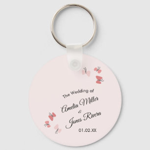 Chaveiro Jardim de Borboletas Rosa Casamento Romântico Simp