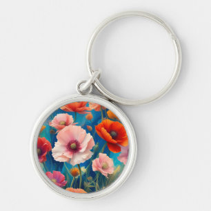 Chaveiro Jardim de Flores de Papoula Multicoloridas-47569