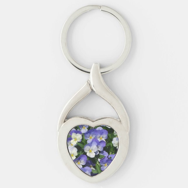 Chaveiro Jardim Floral de Violetas Pensées (Frente)