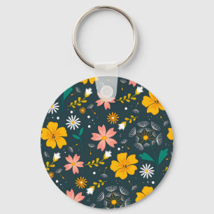 Chaveiro Jardim Floral Naval Padrão Caprichoso de Primavera