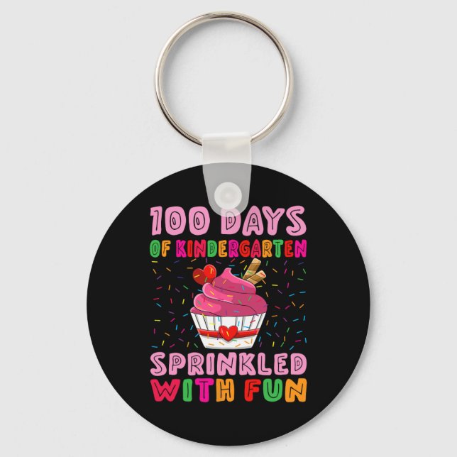 Chaveiro Jardim Infantil De 100 Dias, Espalhado Com Cupcake (Frente)