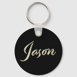 Chaveiro Jason Name whitegold Button Schlüsselanhänger