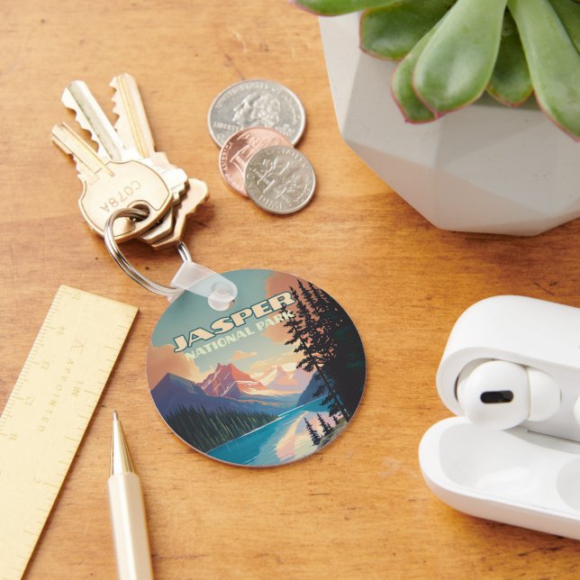 Chaveiro Jasper National Park Alberta Canada Rockies Retro (Mesa)