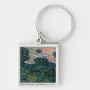 Chaveiro Jasper Oceano com Manchas Verdes