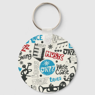 Chaveiro Jazz Doodle: Mistura Eclética de Música