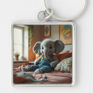 Chaveiro Jeans de elefante para bebês fantásticos