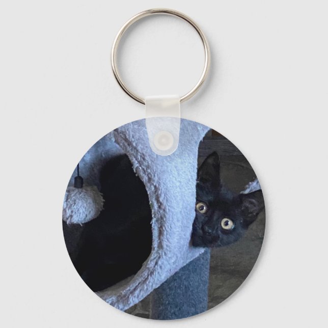 Chaveiro Jellybean - Gatinho de resgate preto (Frente)