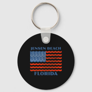 Chaveiro Jensen Beach Flórida Bandeira Americana de Pesca V
