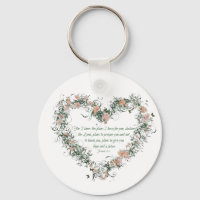 Jeremiah 29:11 Cadeia-Chave Floral do Coração