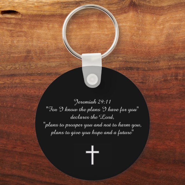 Chaveiro Jeremiah 29:11 Presente Cristão Personalizado (Verso)