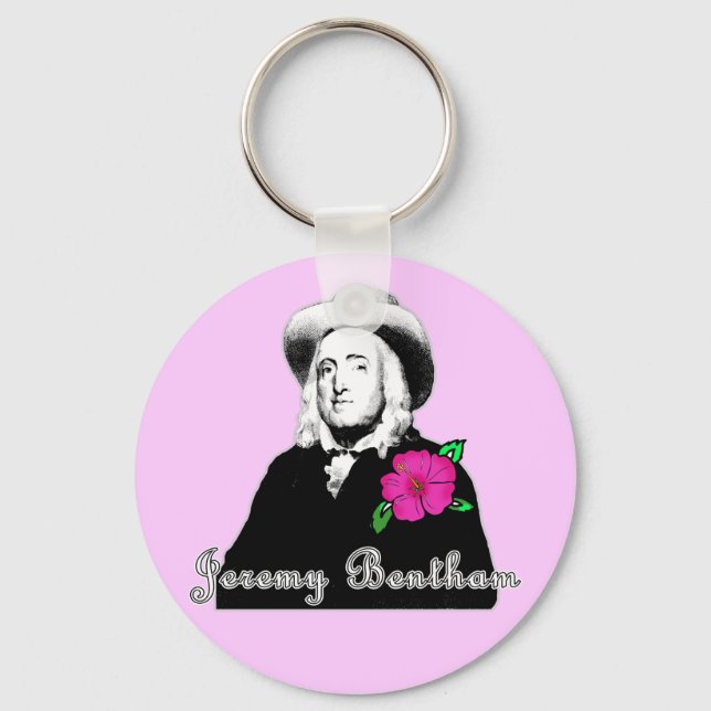 Chaveiro Jeremy Bentham com flor tropical (Frente)