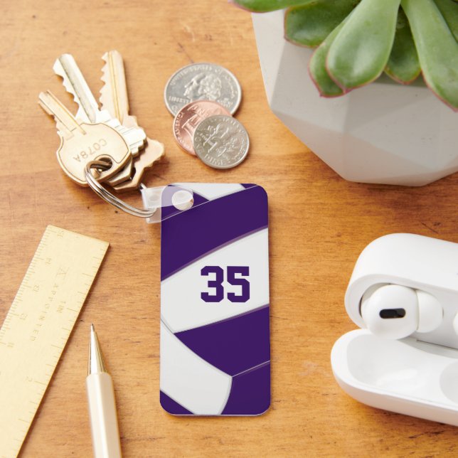 Chaveiro jersey número roxo do atleta da equipe de vôlei (Mesa)
