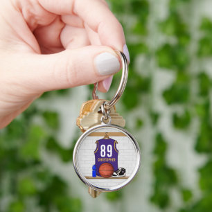 Chaveiro Jersey Personalizado de Roxo e Dourado