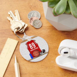 Chaveiro Jersey Red e White Basball Personalizados