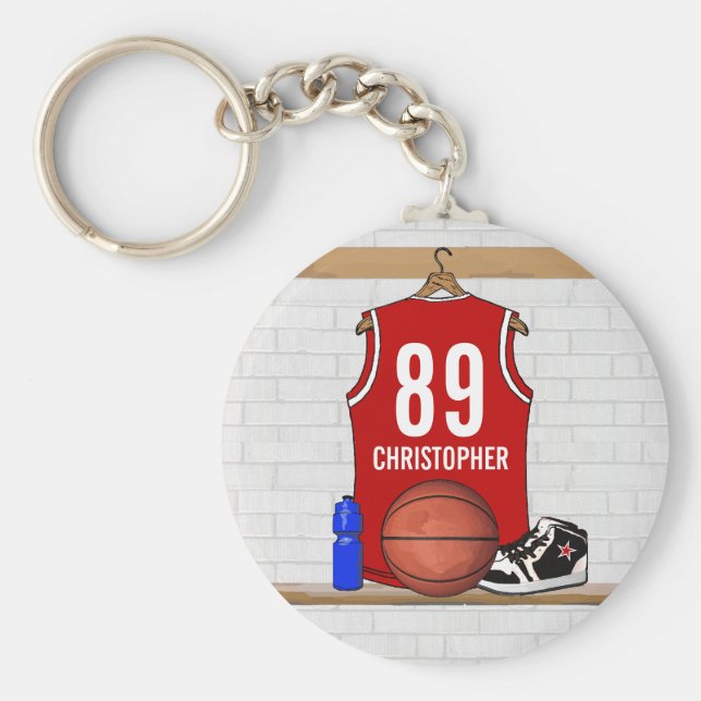Chaveiro Jersey Red e White Basball Personalizados (Frente)