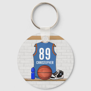 Chaveiro Jérsia de Basquete Azul Claro Personalizado