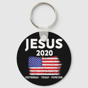 Chaveiro Jesus 2020 - Sinal eleitoral EUA - bandeira Cristo