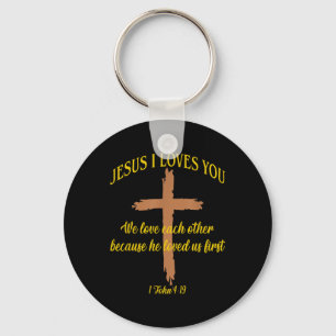 Chaveiro Jesus Adora Nós Amamos Um Ao Outro Porque Ele