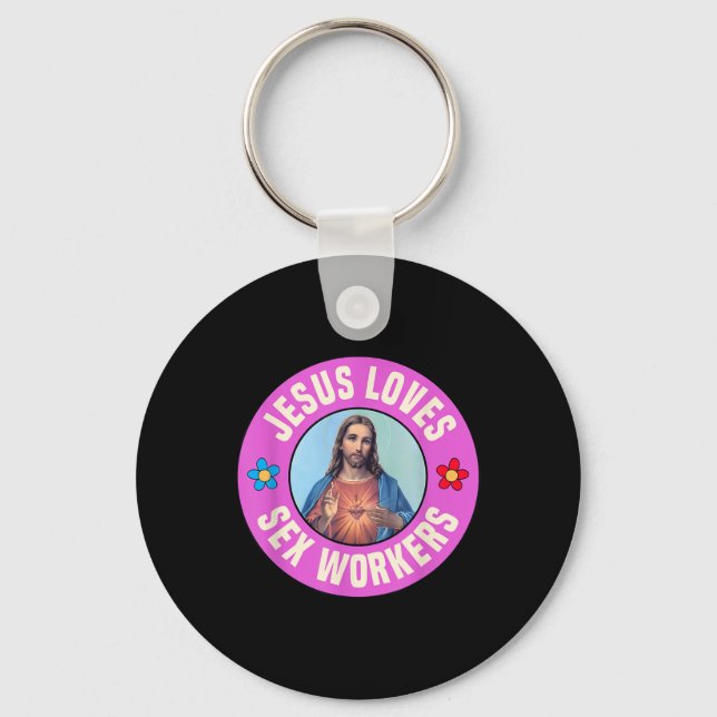 Chaveiro Jesus Adora Trabalhadores Flores Cristãs De Fé (Frente)