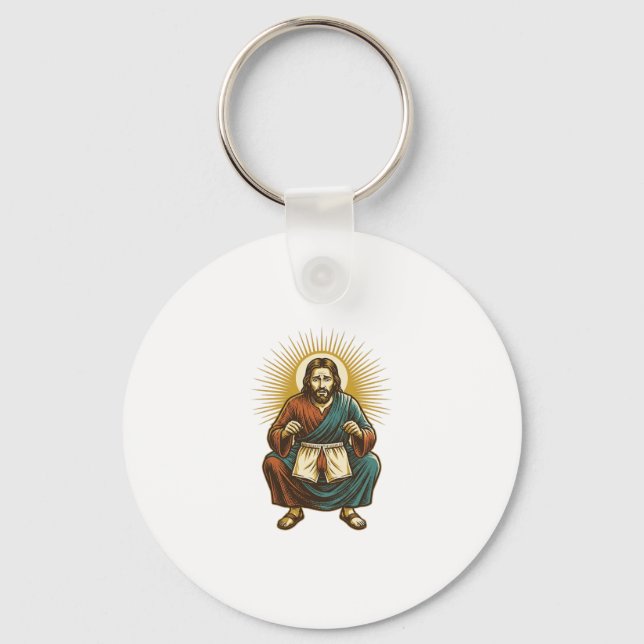 Chaveiro Jesus Ajustando Cueca Incomoda Durante Agachamento (Frente)