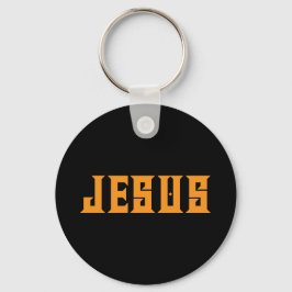 Chaveiro Jesus Ama Nome Personalizado Preto Dourado 