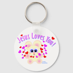 Chaveiro Jesus ama-o design do urso de ursinho