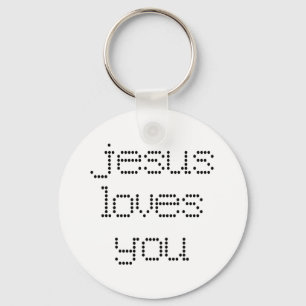 Chaveiro Jesus ama-o em Polkadots preto