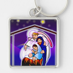 Chaveiro Jesus bebê em Manger