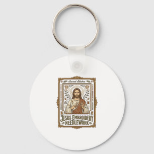 Chaveiro Jesus Bordado Trabalho de Agulha Jesus Bordado Agu