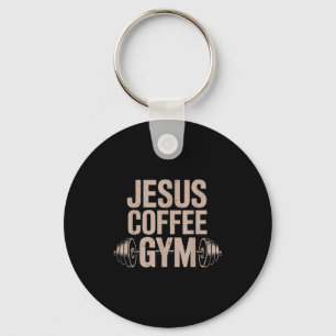 Chaveiro Jesus Café Academia Engraçado Cristão Treino Barra
