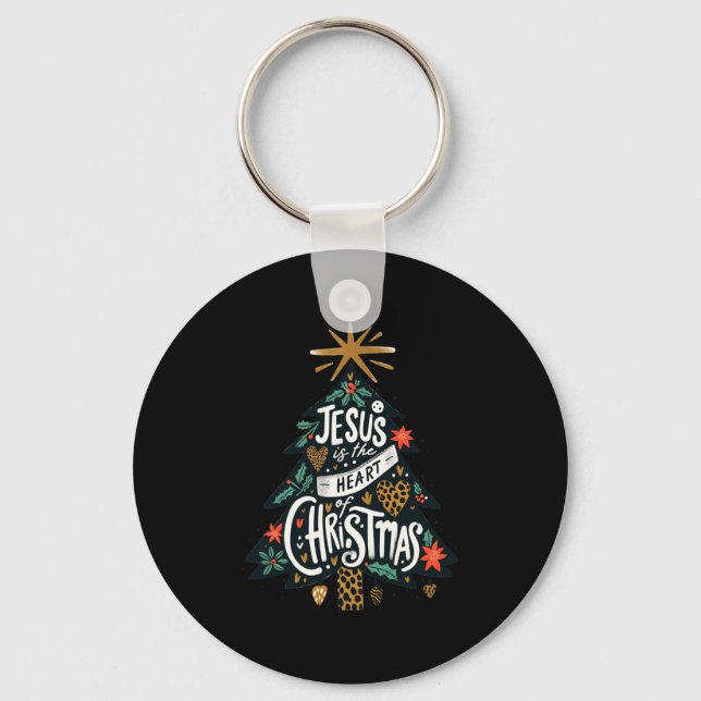 Chaveiro Jesus Christian Christmas Tree Men Women Kids Xmas (Frente)