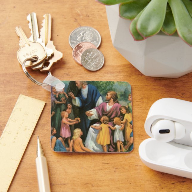 Chaveiro Jesus Cristo Abençoando Crianças, Religião Antiga (Mesa)