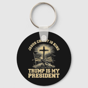 Chaveiro Jesus Cristo é Rei Trump é Meu Presidente