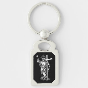 Chaveiro Jesus Cristo e uma cruz