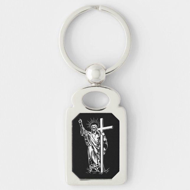 Chaveiro Jesus Cristo e uma cruz (Frente)