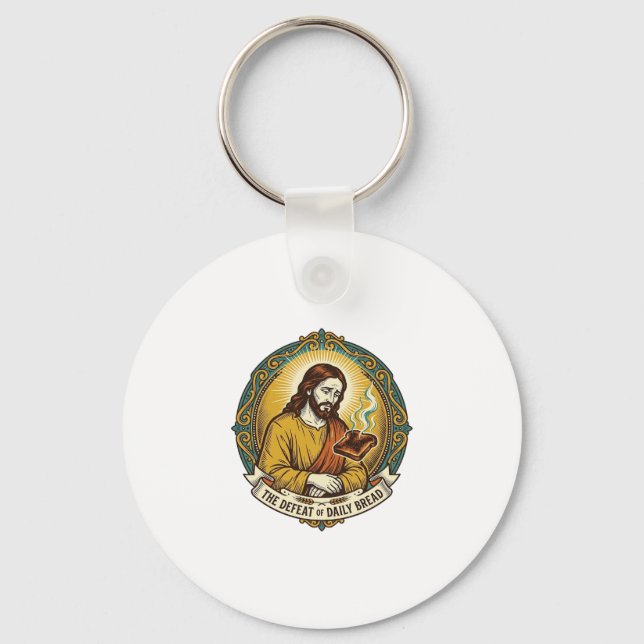 Chaveiro Jesus Derrotado Fumando Torradas Queimadas Cozinha (Frente)